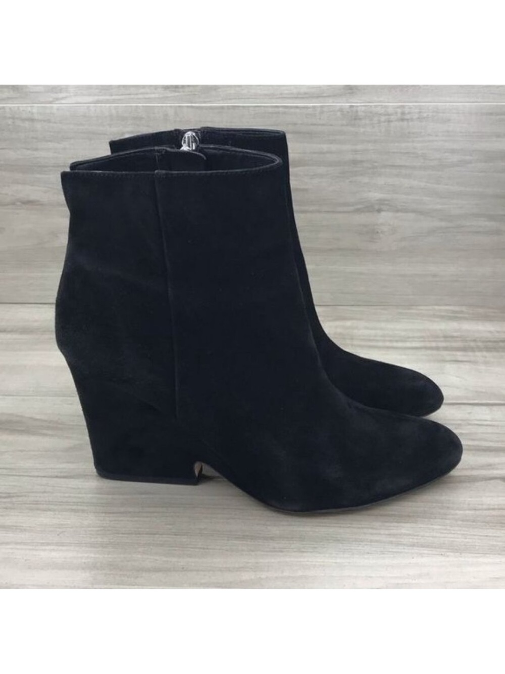 Sam Edelman Booties Women's 8 Wilson Black Suede Zip Ankle Boots